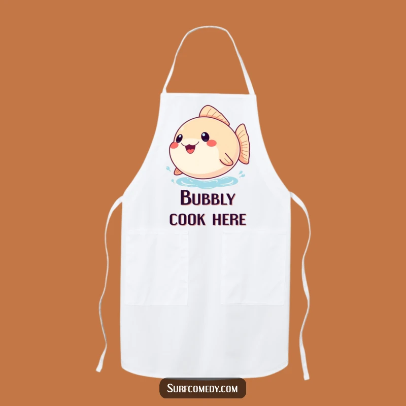 Funny Pufferfish Apron: Inflated with Joy Chef - A Hilarious Gift!