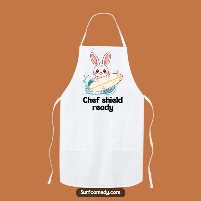 Funny Rabbit Surfer Shield Apron - Hilarious Kitchen Splash Protector Gift