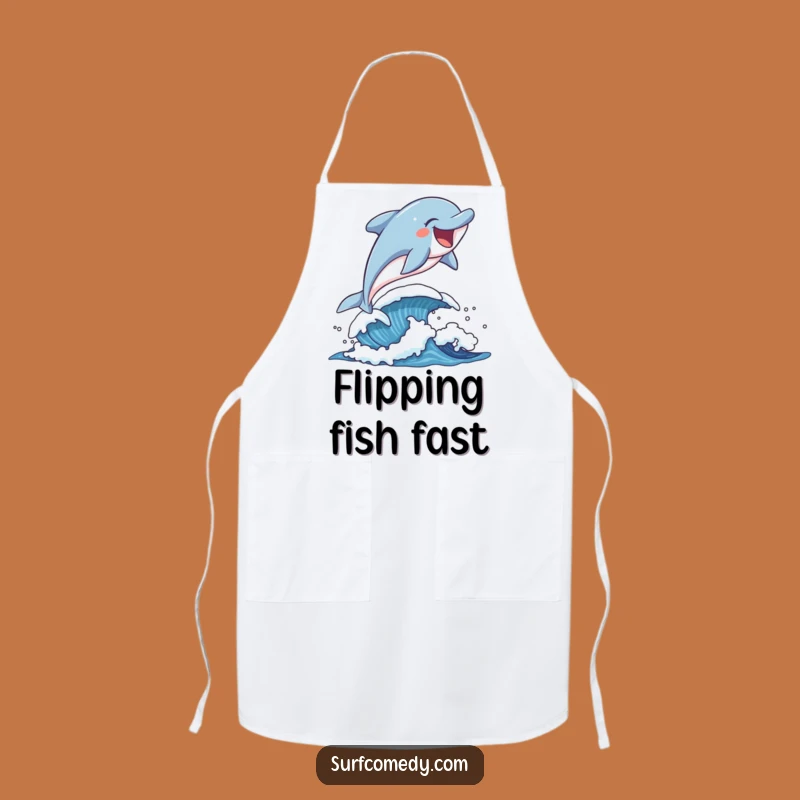 Funny Dolphin Leaping Apron: Cook Up Some Ocean Fun
