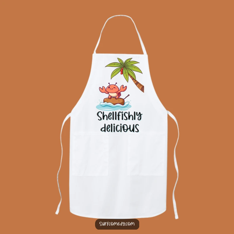 Funny Kawaii Crab Coconut Surf Apron: Beachy Kitchen Fun, Adorable Funny Gift