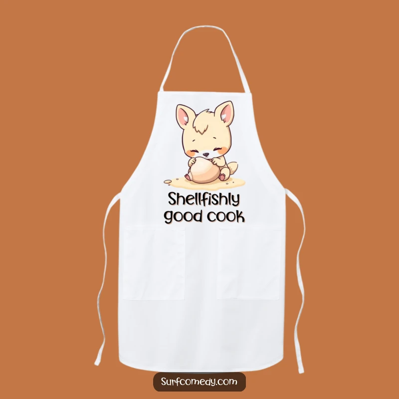 Funny Beach Chef Apron - Curious Animal Seashell Cooking Gift for Kitchen Fun