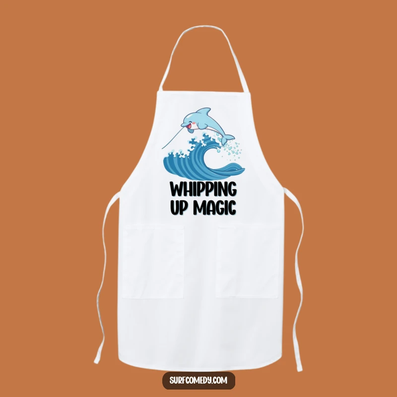 Funny Dolphin Wave Apron: Chef's Delightful Kitchen Accessory, Hilarious Funny Gift