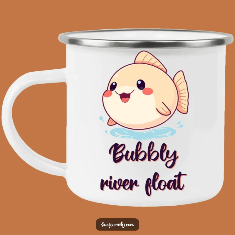 Funny Pufferfish Camping Mug: Inflated with Joy - A Hilarious Gift!