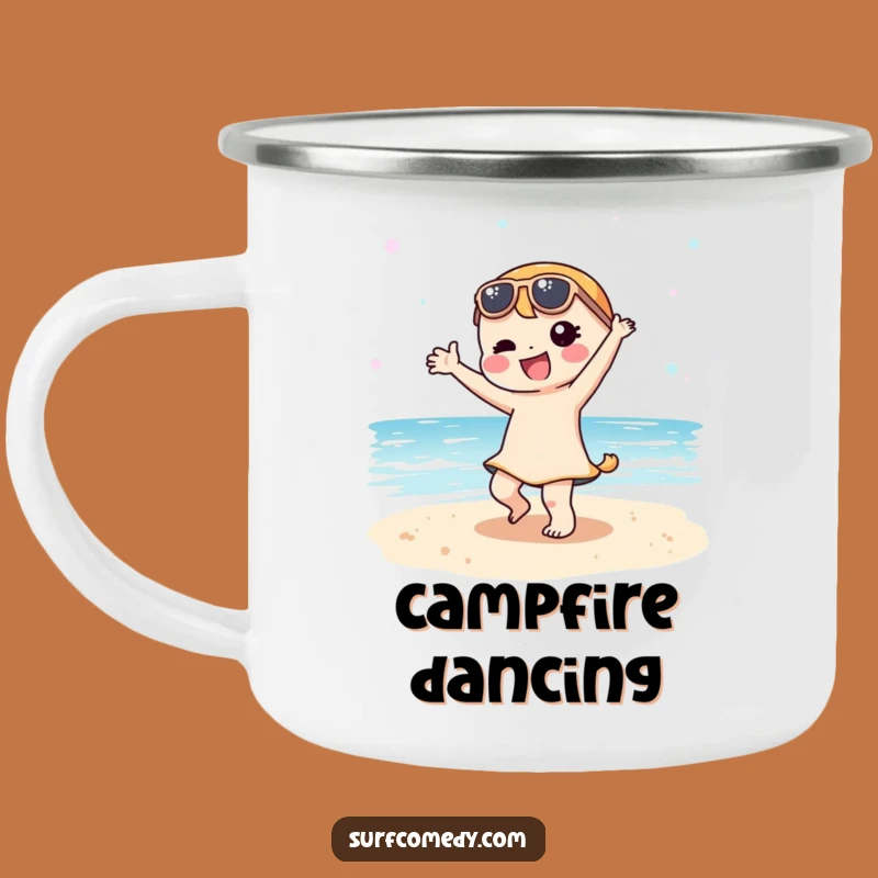 Funny Kawaii Beach Dancer Camping Mug - Durable and Hilarious Outdoor Fun