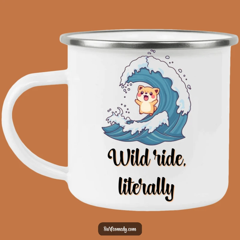 Funny Rogue Wave Animal Toss Camping Mug - Surprised Outdoor Splash!
