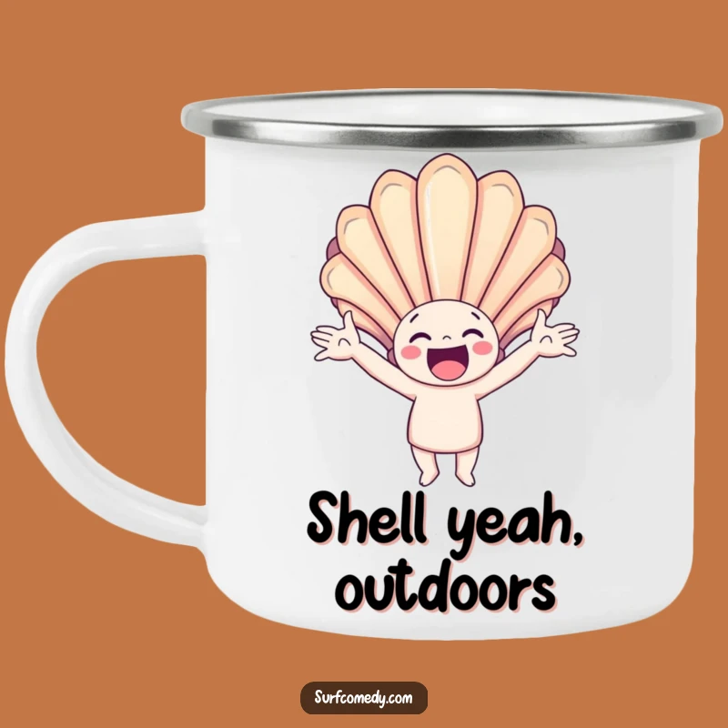 Funny Seashell Catcher Camping Mug: Durable Joy for Outdoor Adventures