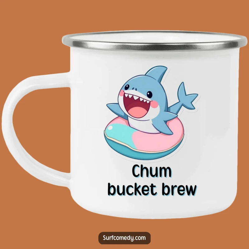 Funny Shark Campfire Mug: Sip Safely with This Hilarious Rider!