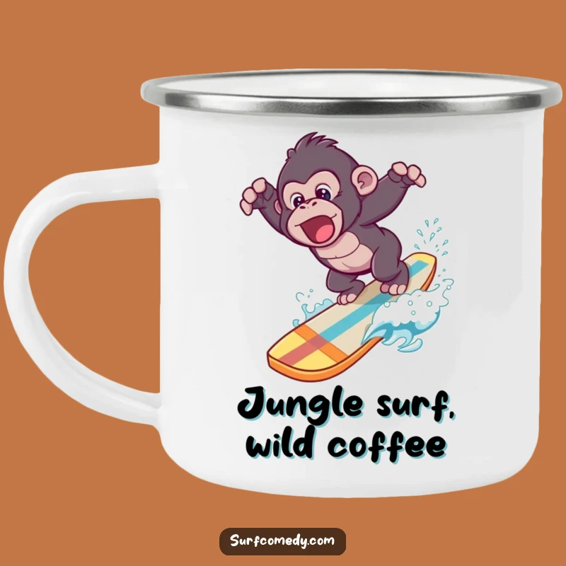 Funny Gorilla Surf Dive Camping Mug - Hilarious Outdoor Adventure Coffee Cup Gift