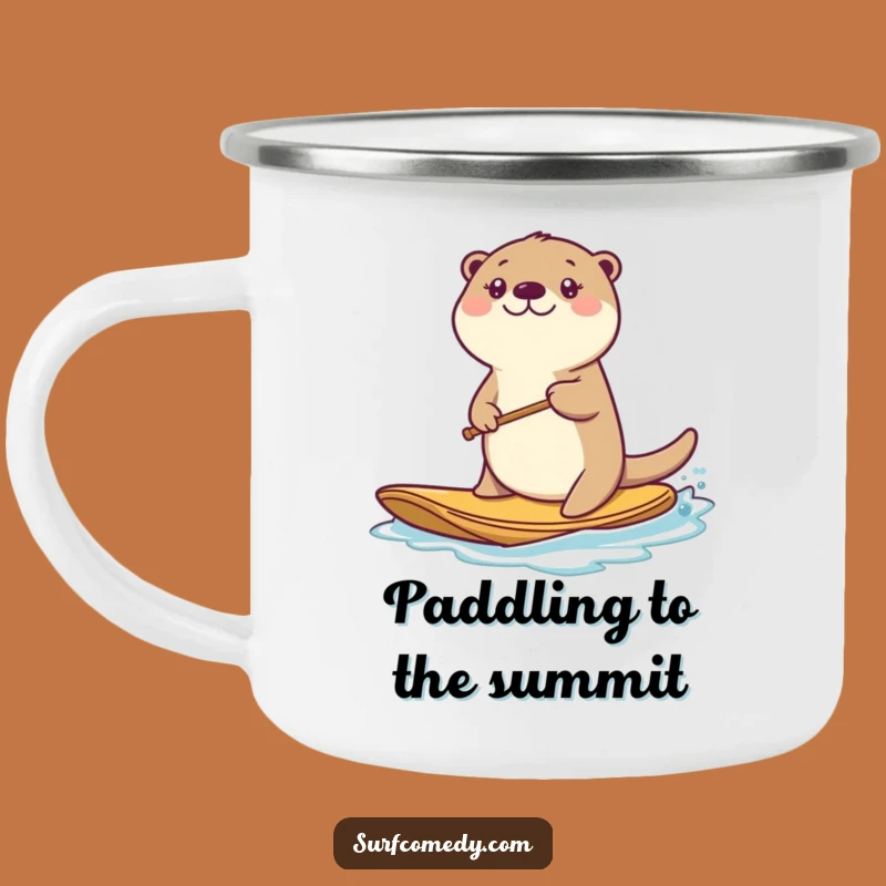 Funny Kawaii Otter Camping Mug - Energetic Board Adventure Cup Gift