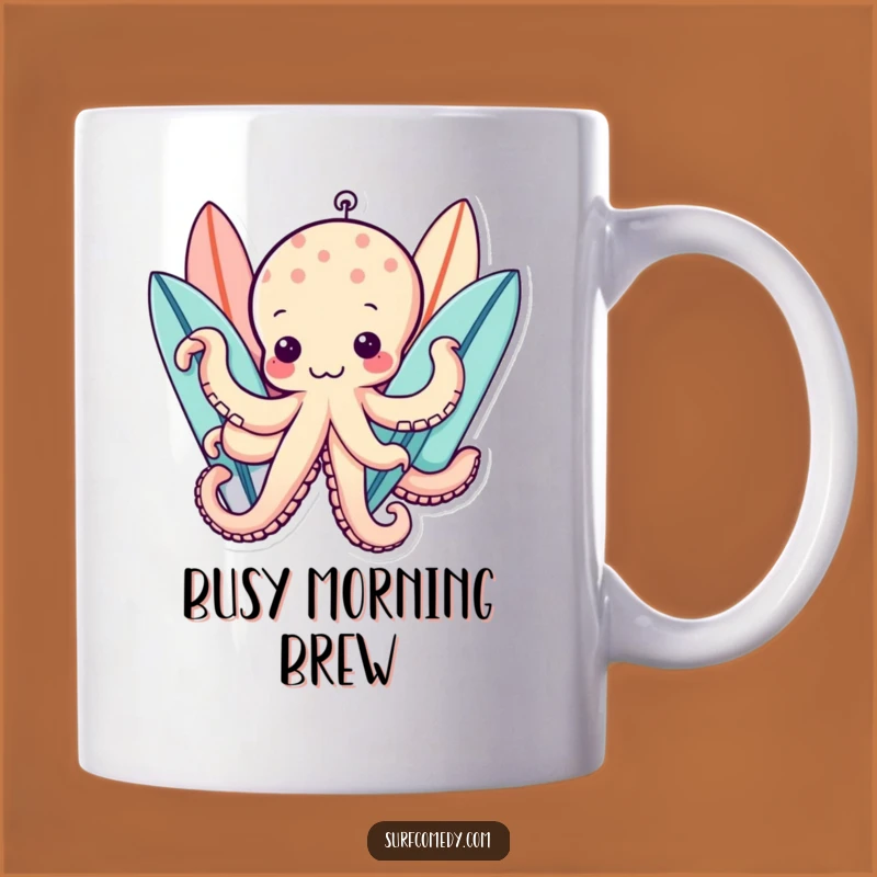 Funny Kawaii Octopus Surf Mug - Multi-Board Fun Gift!