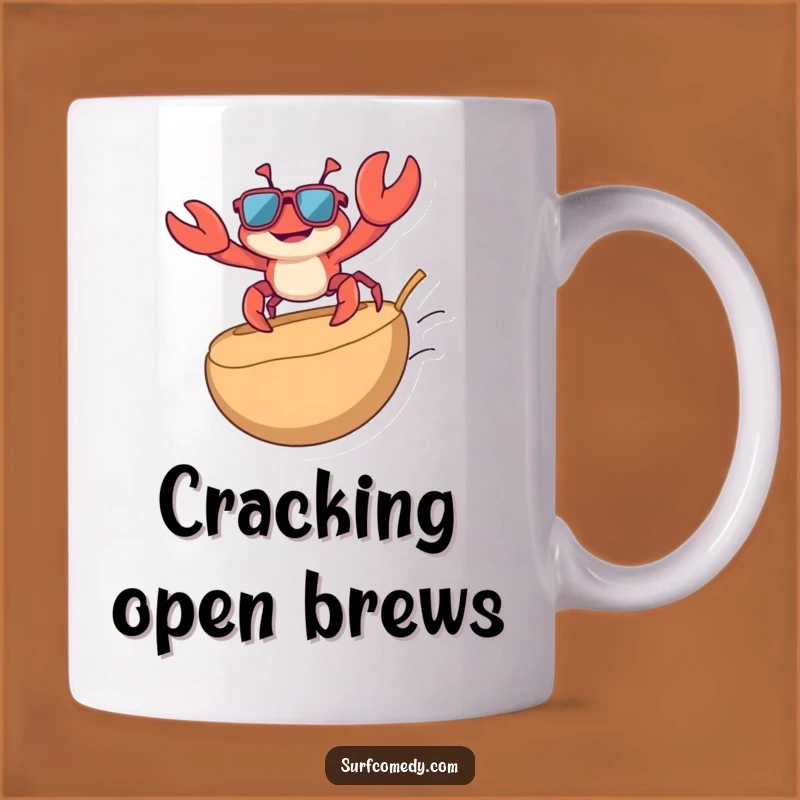 Funny Crab Surfing Mug - Hilarious Beach Gift for Sunny Personalities