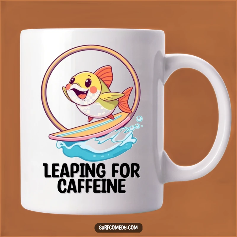 Funny Fish Hoop Jumper Mug - Hilarious Surfing Trickster Gift