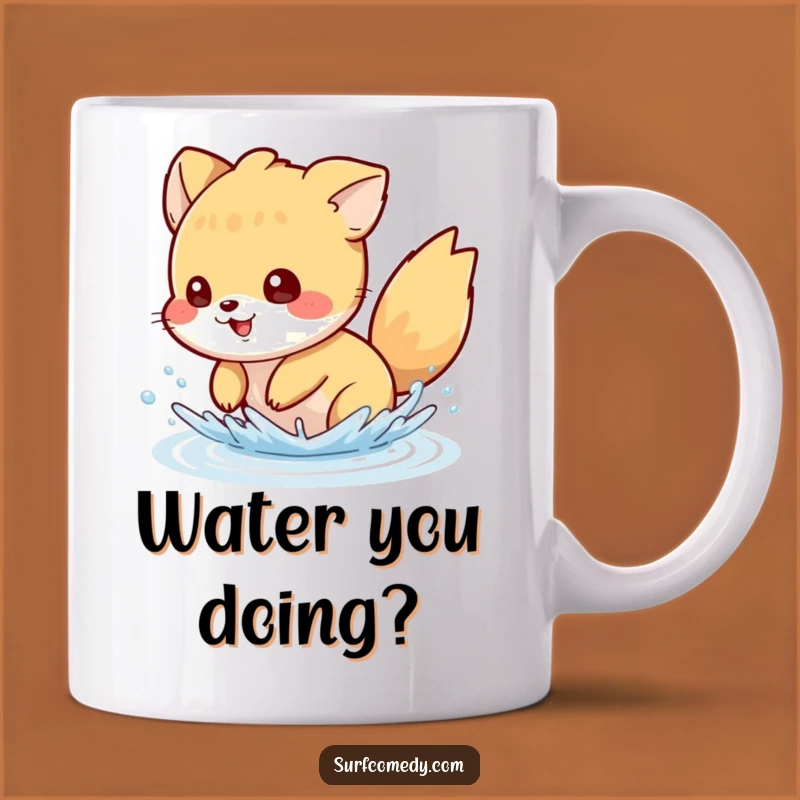 Funny Splashy Critter Mug - Mischievous Animal Tail Water Fun Gift