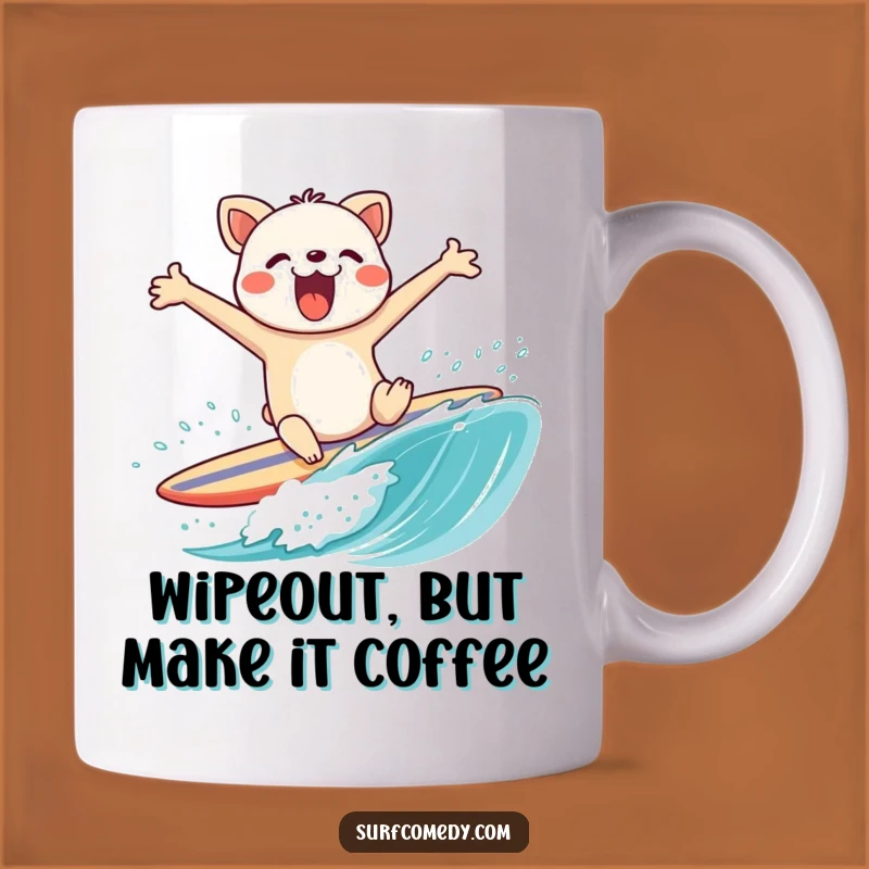 Funny Surfing Animal Wipeout Mug - Hilarious Beach Fail Gift!