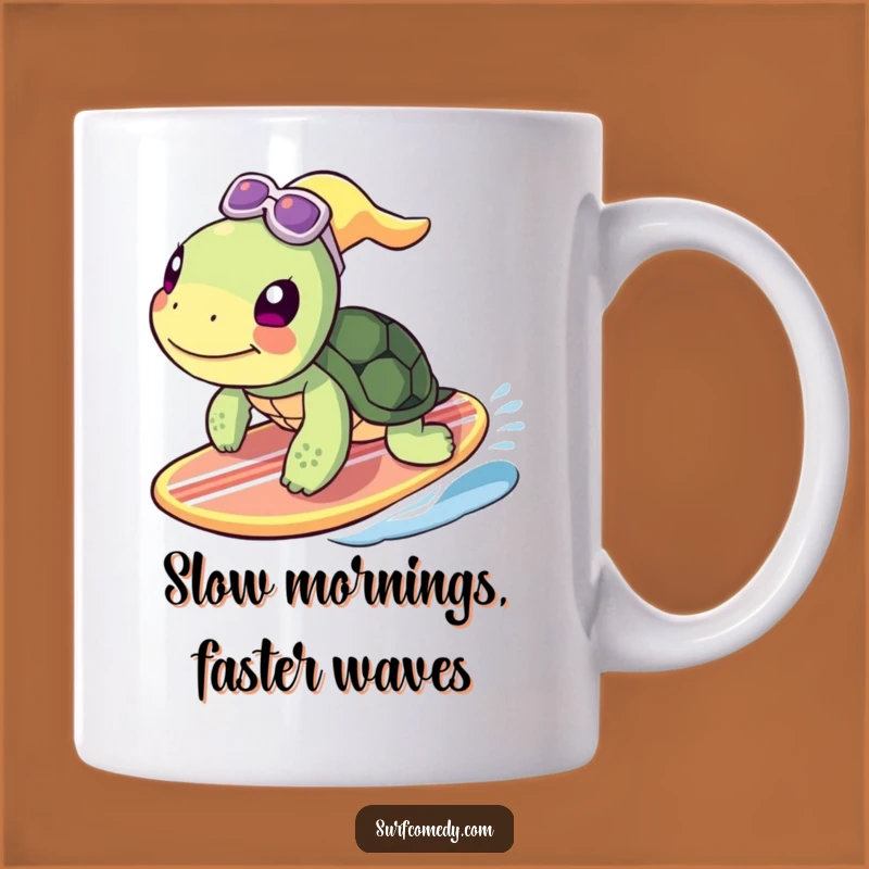 Funny Turtle Surfing Mug - Hilarious Ocean Adventure Gift for Surfers