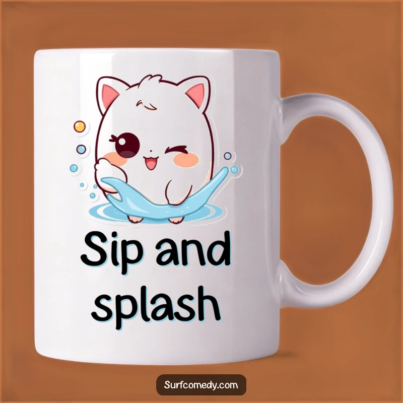 Funny Water Splasher Mug: Playful Character Wink for a Giggle Gift