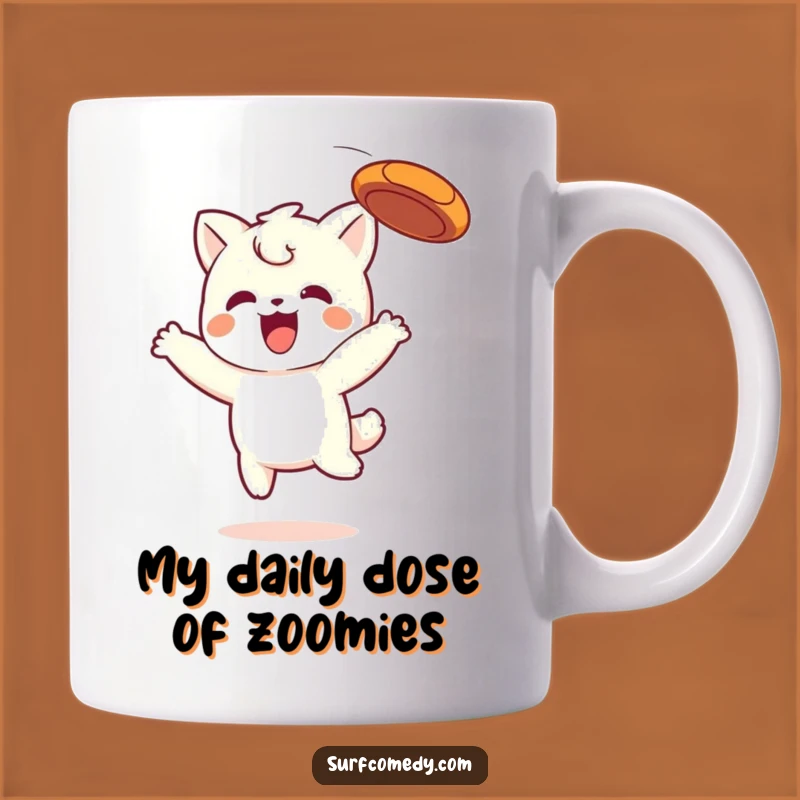 Funny Kawaii Frisbee Catcher Mug - Perfect Playful Gift for Dog Lovers