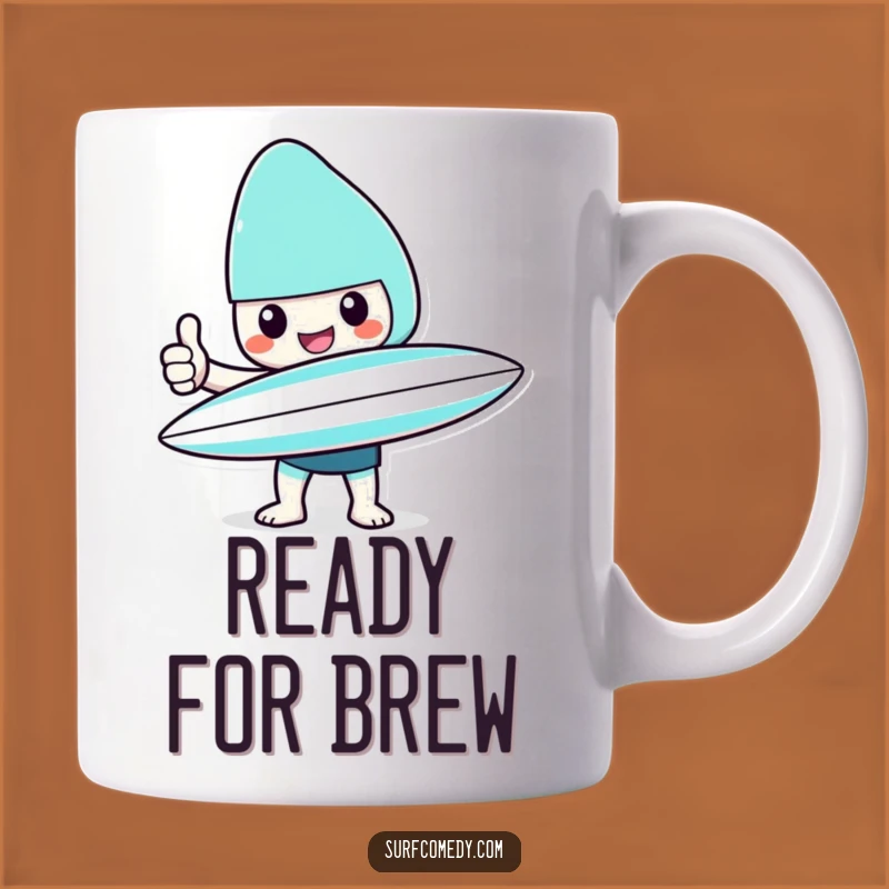 Funny Kawaii Surfer Thumbs Up Mug: Cheerful Beach Ready Gift