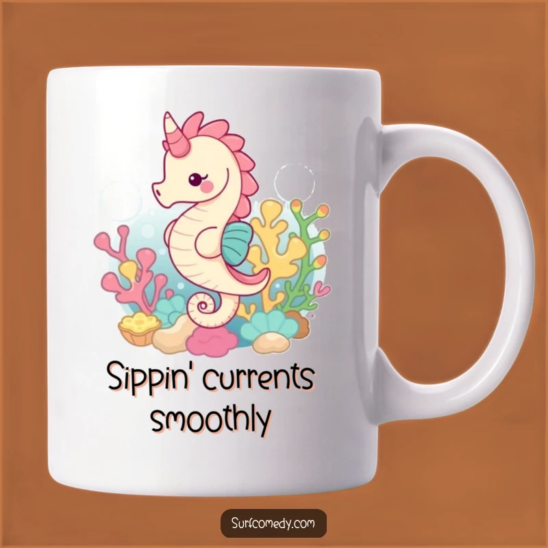Funny Seahorse Coral Mug: Graceful Swims and Hilarious Gifts!