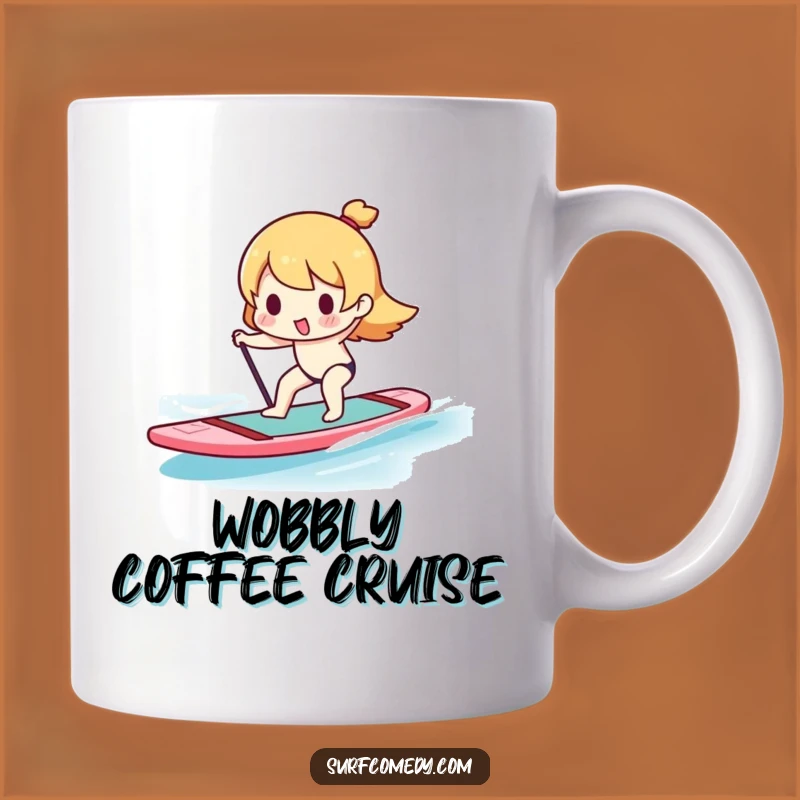 Funny Kawaii Paddleboarder Mug - Hilarious Water Sports Character Gift