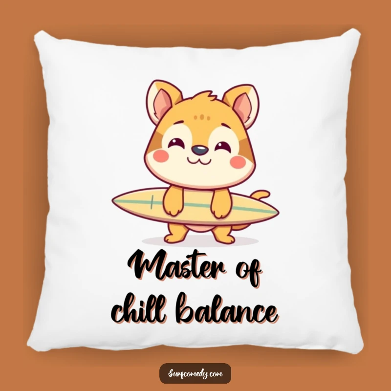 Funny Animal Surf Balance Pillow - Cheerful Grin Comfort!