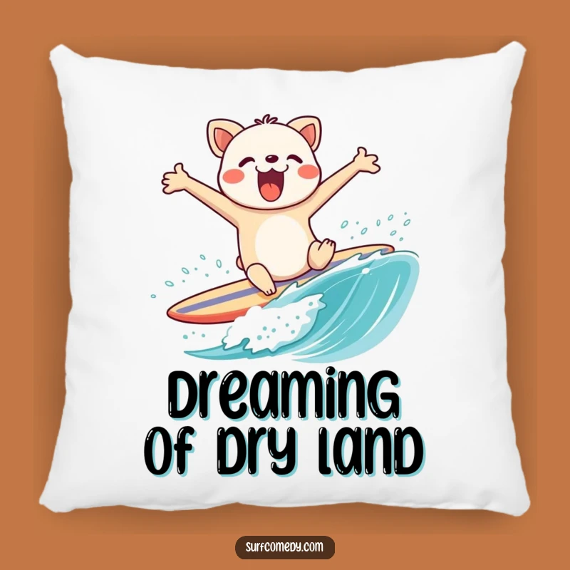 Funny Animal Surf Wipeout Pillow - Comical Beach Crash Cushion!
