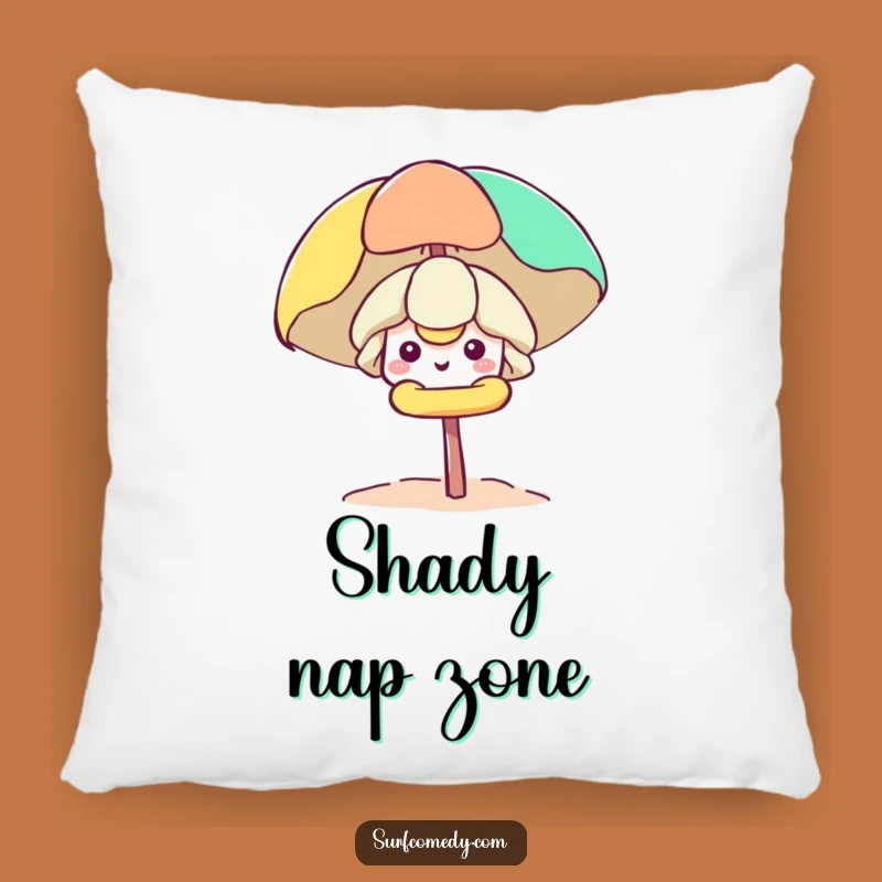 Funny Kawaii Beach Umbrella Pillow - Cozy and Hilarious Accent for Any Room