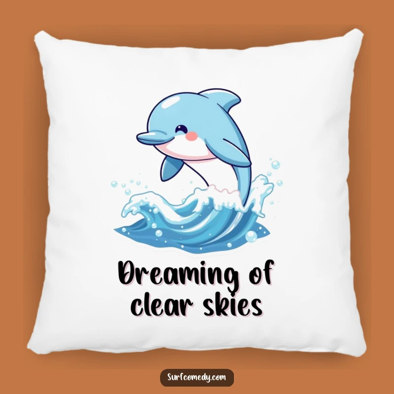 Funny Kawaii Dolphin Leaping Pillow, Cozy Cute Ocean Cushion Gift