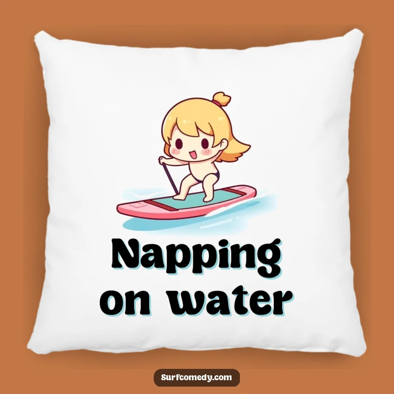 Funny Kawaii Paddleboarder Pillow - Cozy and Hilarious Water Sports Accent