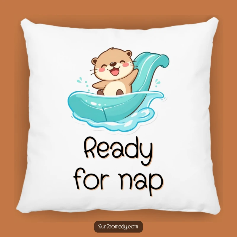 Funny Otter Water Slide Pillow: Comfy Cuddles and Joyful Aquatic Accent Gift