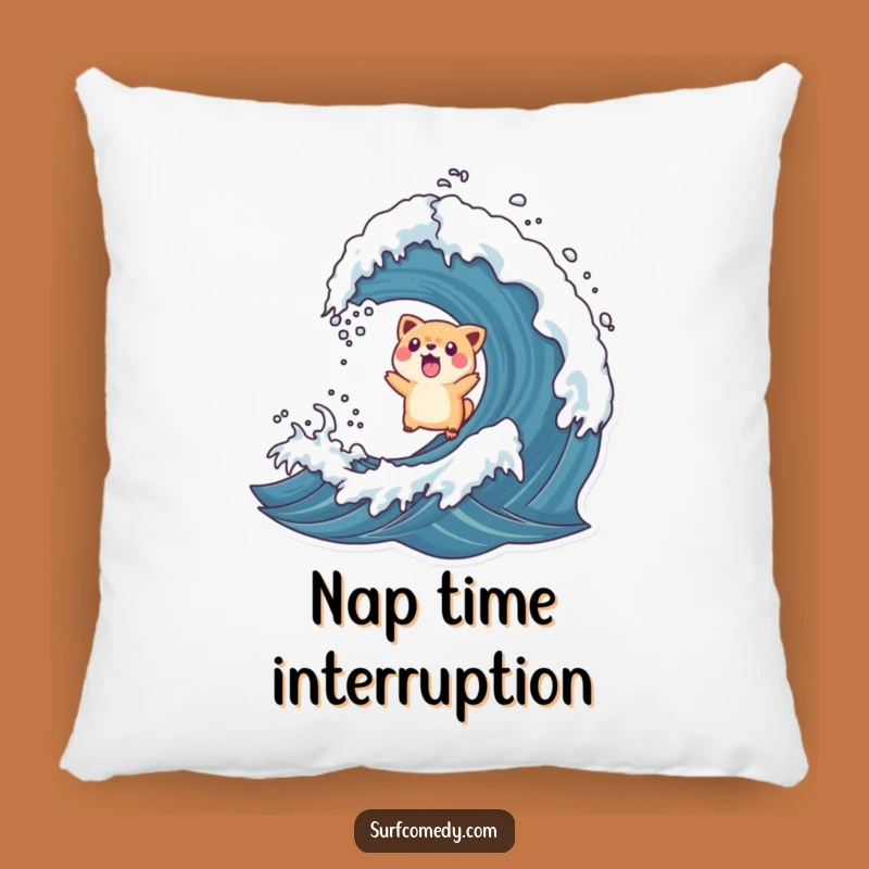 Funny Rogue Wave Animal Toss Pillow - Surprised Comfort Cushion!