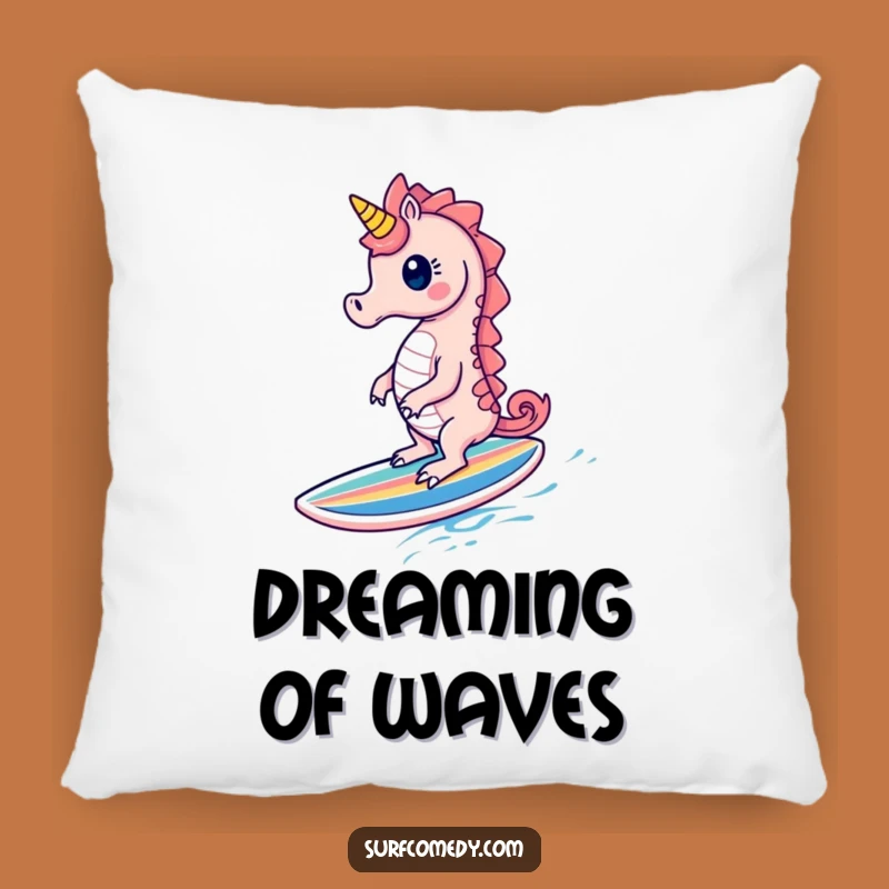 Funny Seahorse Surf Pillow: Cozy Comfort with Ocean Fun
