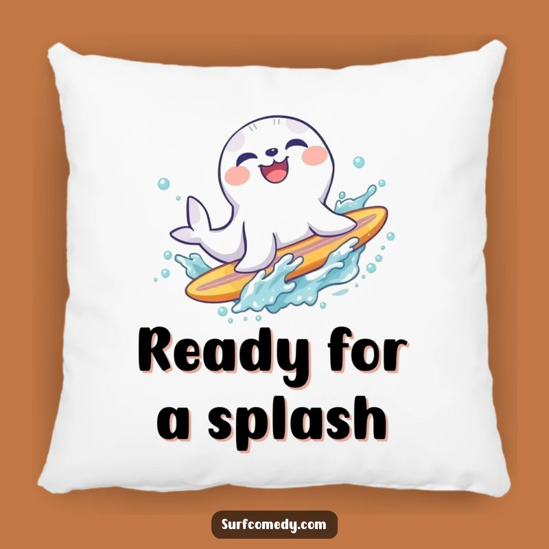 Funny Seal Surf Pillow: Splashy Slide Comfort, Cozy Beach Decor