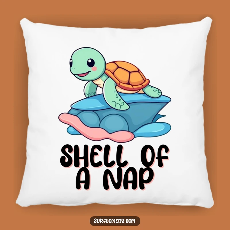 Funny Surfing Turtle Pillow - Comfy & Hilarious Beach Decor