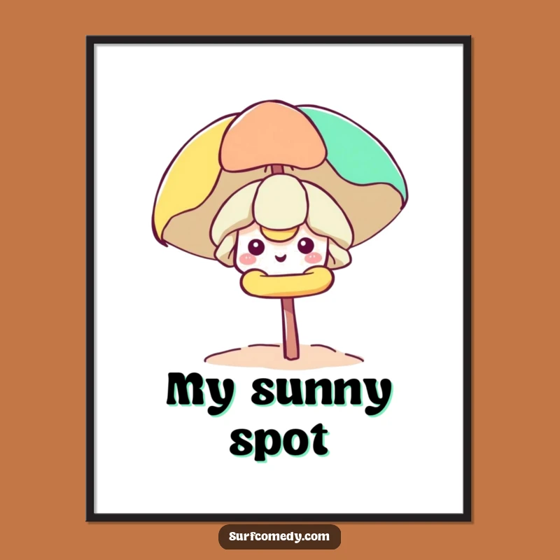 Funny Kawaii Beach Umbrella Digital Art - Hilarious Printable for Cheerful Decor