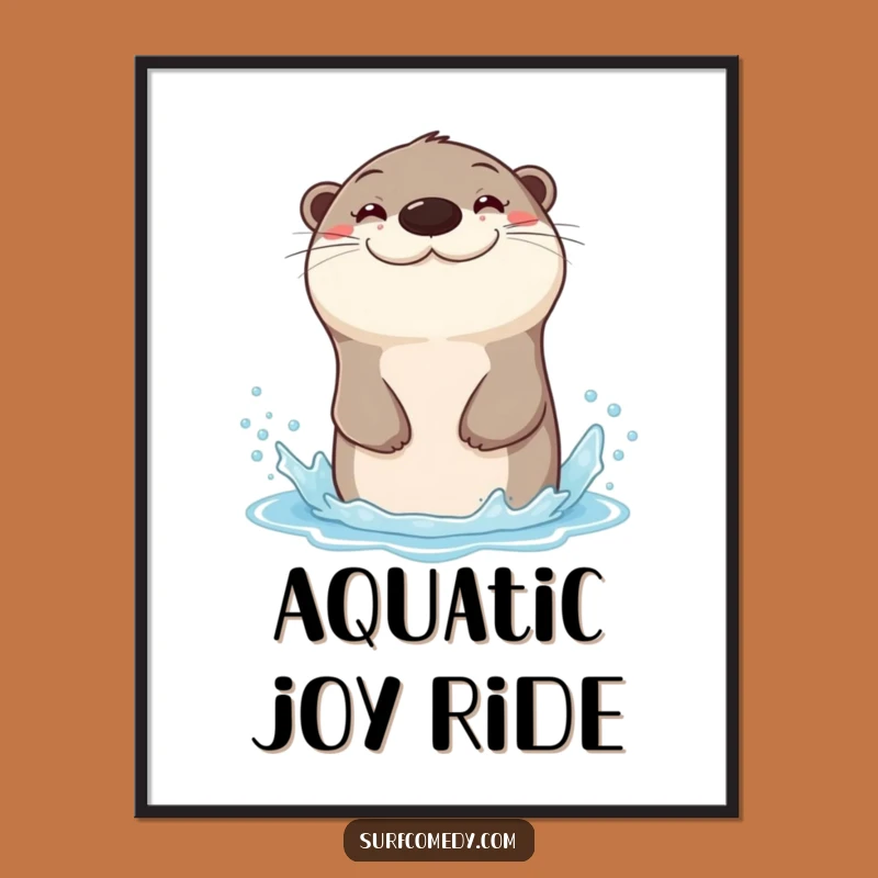 Funny Otter Slide Digital Print: Instant Hilarious Art for Your Walls!