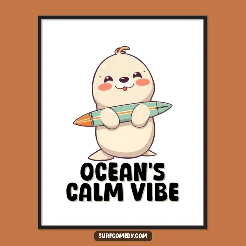 Funny Seal Balancing Digital Print: Hilarious Ocean Art for Instant Joy!