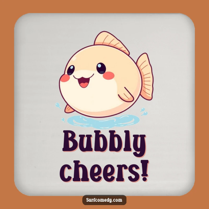 Funny Pufferfish Coaster: Inflated with Joy - A Hilarious Gift!