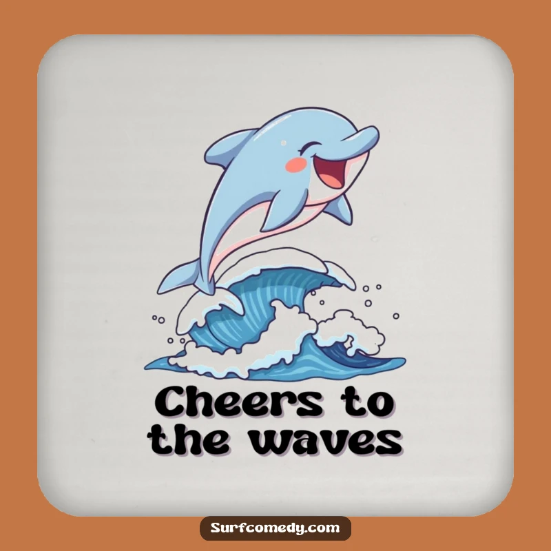 Funny Dolphin Leaping Drink Coaster: Protect Surfaces with Ocean Smiles