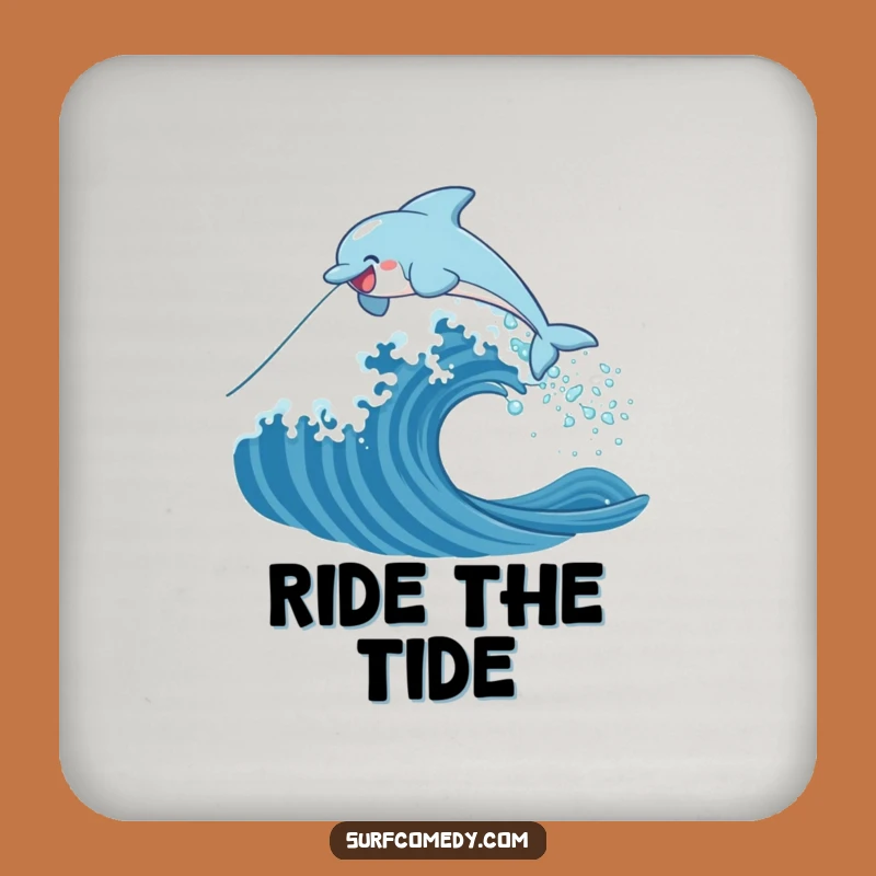 Funny Dolphin Wave Coaster Set: Protect Surfaces With Humor, Perfect Funny Gift
