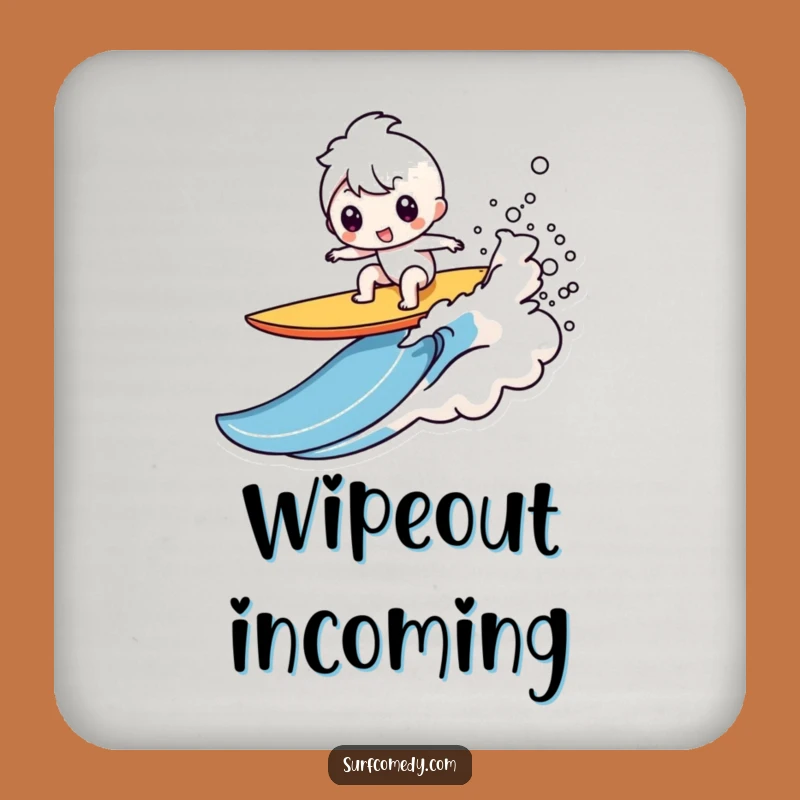 Funny Kawaii Surfer Wipeout Coaster: Beachy Protection for Your Surfaces