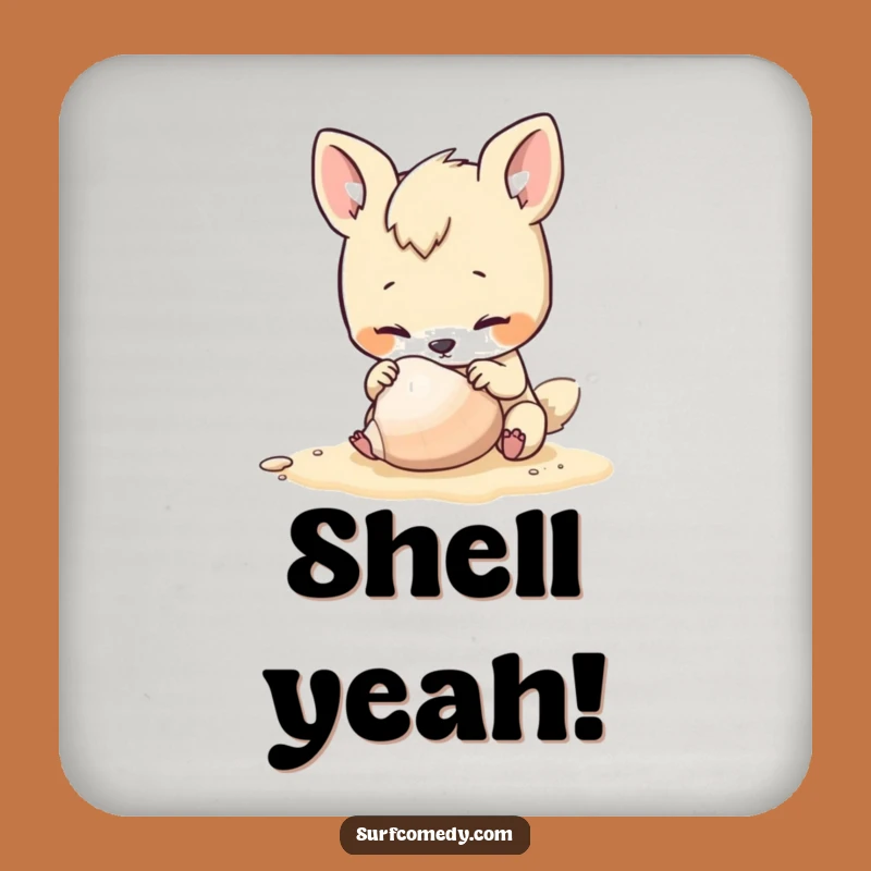 Funny Beach Coaster Set - Curious Animal Seashell Drink Protector Gift