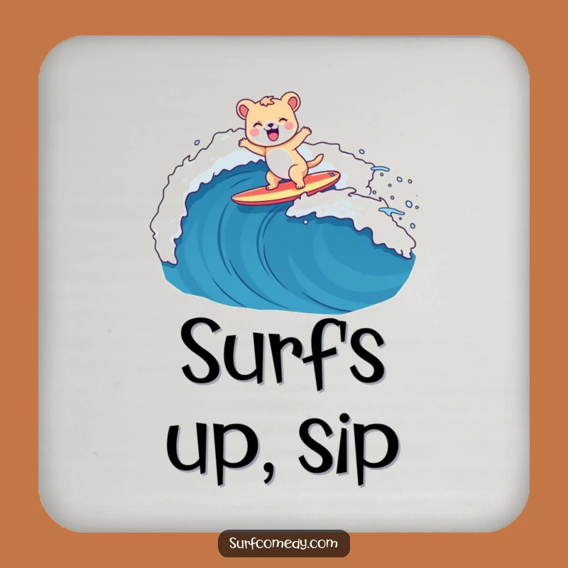 Funny Surfer Animal Coaster Set: Protect Tables from Waves