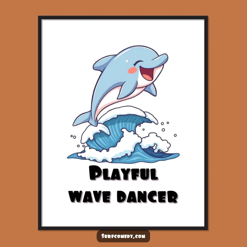 Funny Dolphin Leaping Poster: Make Your Walls Laugh with the Ocean