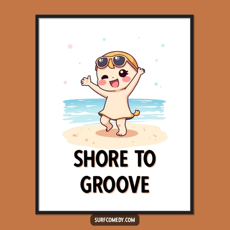 Funny Kawaii Beach Dancer Poster - Hilarious Wall Art for a Cheerful Vibe