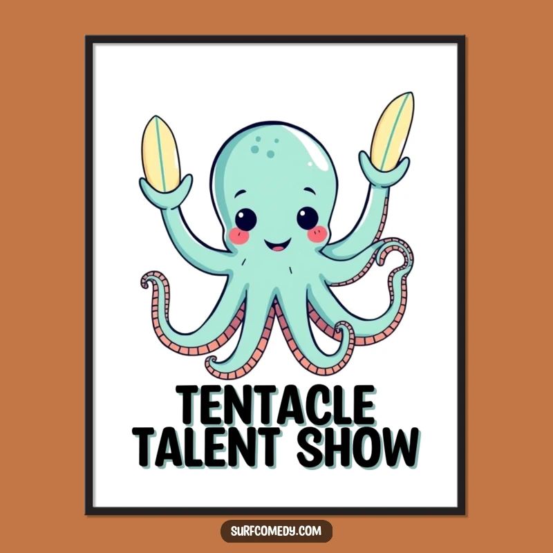 Funny Octopus Juggling Poster: Hilarious Wall Art for Your Home!