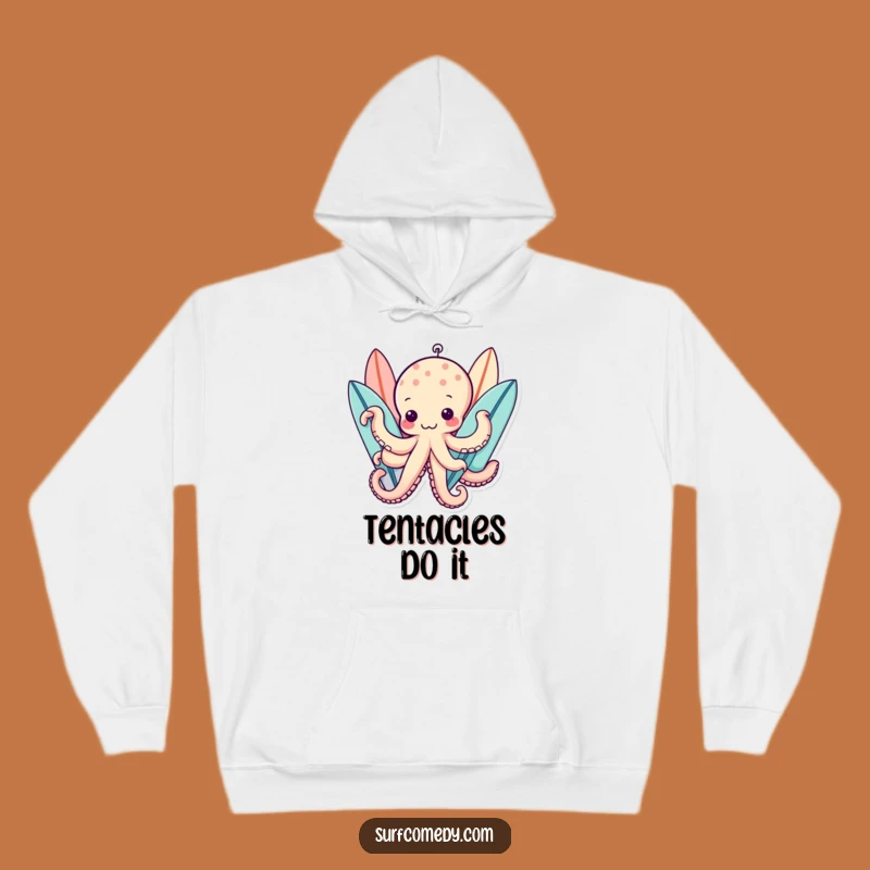 Cozy Funny Kawaii Octopus Hoodie - Warm Tentacular Surf Style