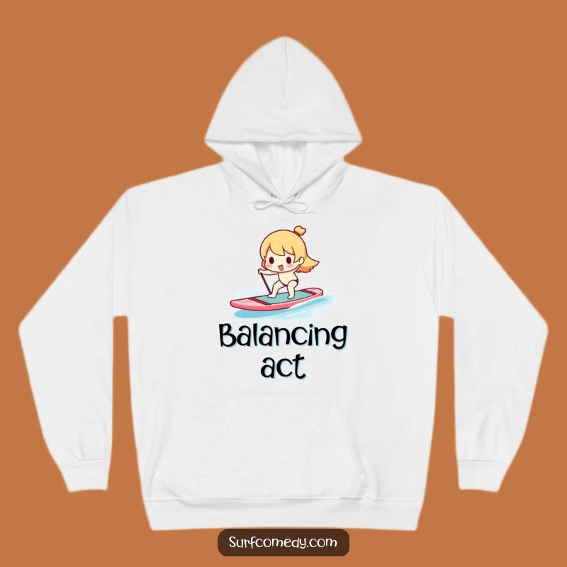 Funny Kawaii Paddleboarder Hoodie - Cozy and Hilarious Water Sports Sweatshirt