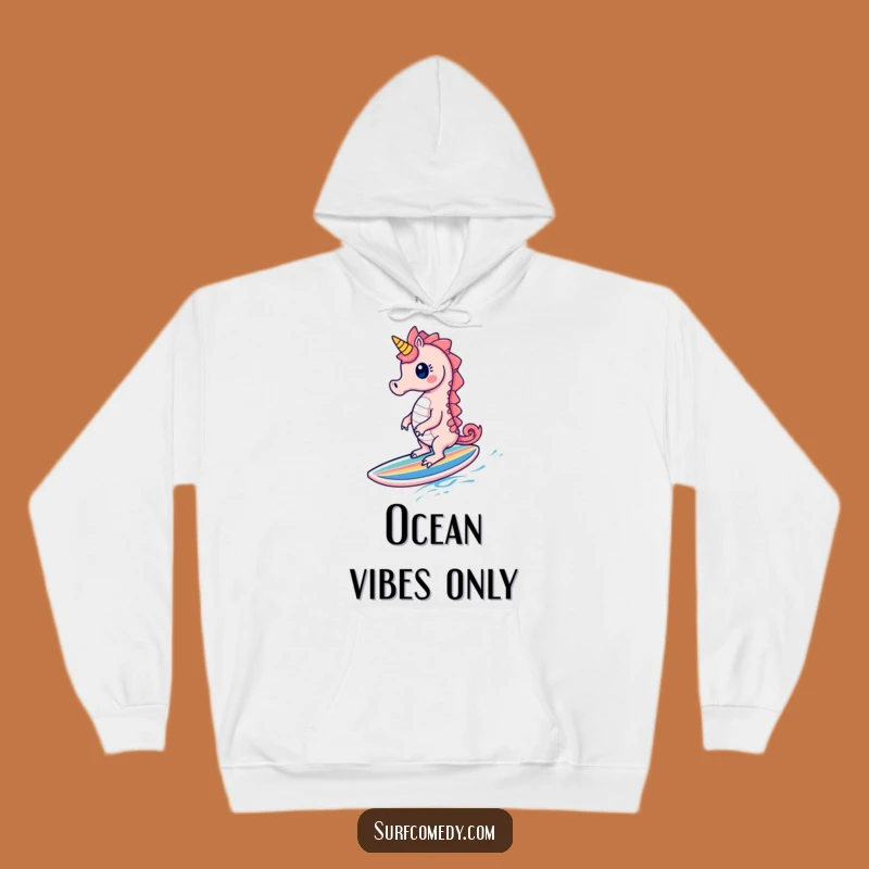 Funny Seahorse Surf Hoodie: Cozy Vibes for Ocean Adventures