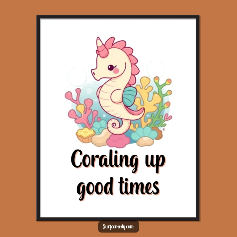 Funny Free Printable Wall Art: Seahorse Swims, Ocean Downloadable Art!
